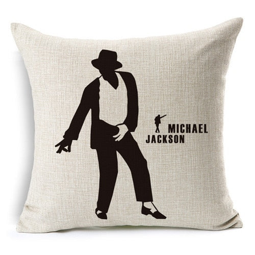 Michael Jackson Beige Decorative Pillow Case