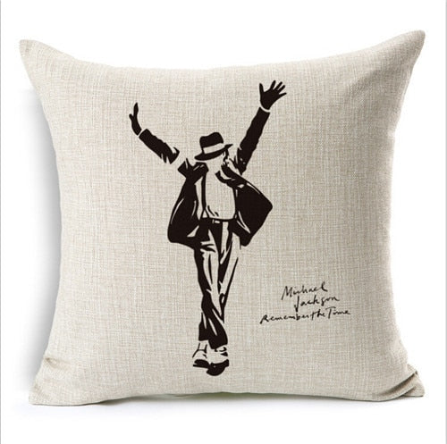 Michael Jackson Beige Decorative Pillow Case