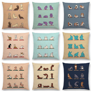 Interesting Animals Yoga Sofa Pillow Case