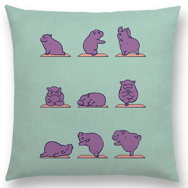 Interesting Animals Yoga Sofa Pillow Case