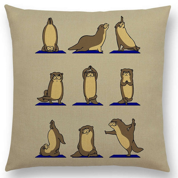 Interesting Animals Yoga Sofa Pillow Case