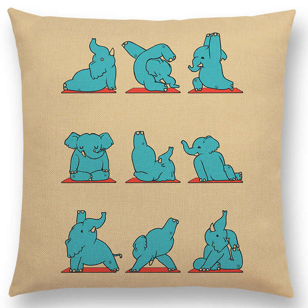 Interesting Animals Yoga Sofa Pillow Case