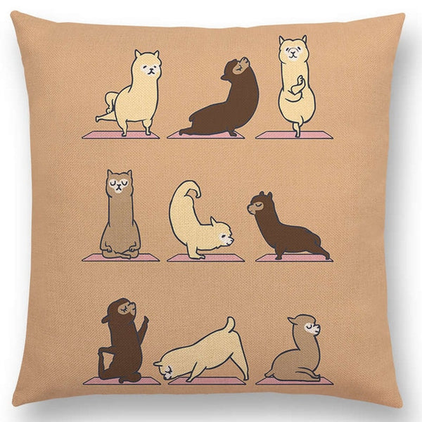 Interesting Animals Yoga Sofa Pillow Case
