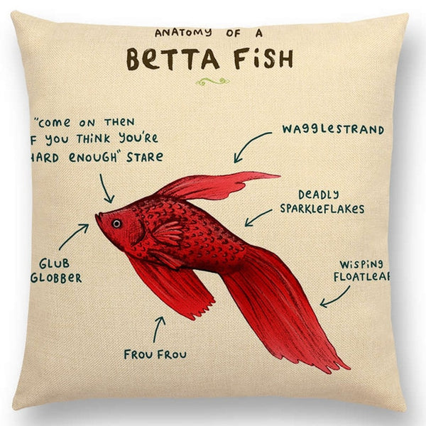 Funny Animals Anatomy Flamingo  Pillow Case