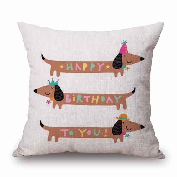 Cute Dachshund Christmas Dog Cushion Pillowcase