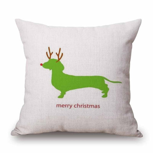 Cute Dachshund Christmas Dog Cushion Pillowcase