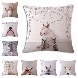 Square Bullterrier Cushion Covers  Pillow Cases