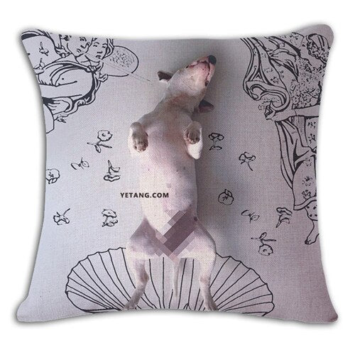 Bullterrier Cushion Covers Dog Pet Soft Material Pillow Cases