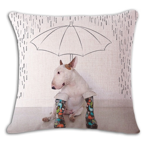 Square Bullterrier Cushion Covers  Pillow Cases
