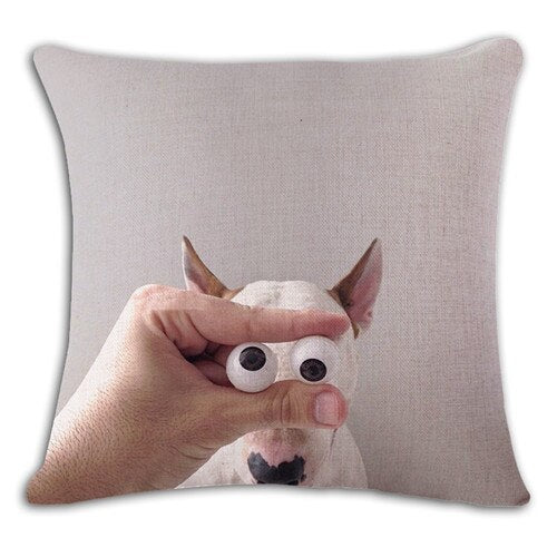Bullterrier Cushion Covers Dog Pet Soft Material Pillow Cases