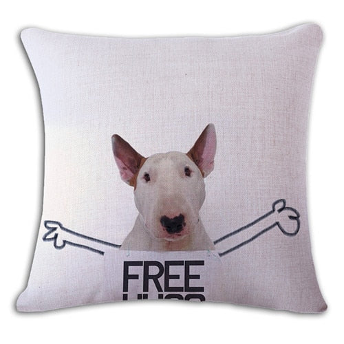 Square Bullterrier Cushion Covers  Pillow Cases