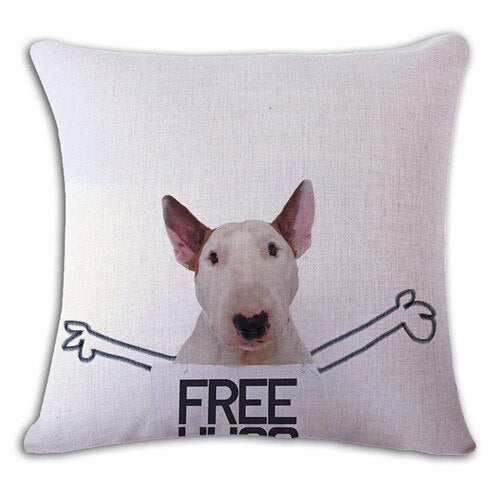 Bullterrier Cushion Covers Dog Pet Soft Material Pillow Cases