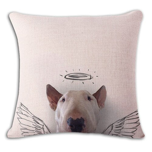 Bullterrier Cushion Covers Dog Pet Soft Material Pillow Cases