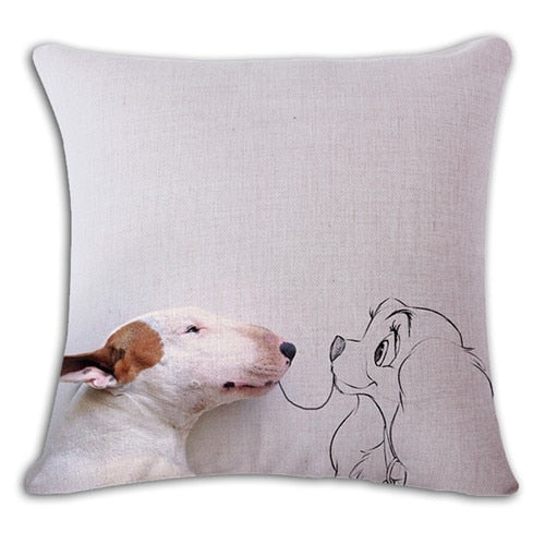 Square Bullterrier Cushion Covers  Pillow Cases