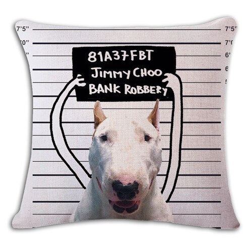 Bullterrier Cushion Covers Dog Pet Soft Material Pillow Cases