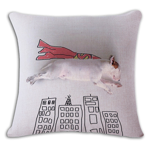 Bullterrier Cushion Covers Dog Pet Soft Material Pillow Cases
