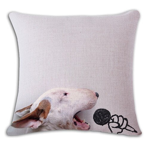 Bullterrier Cushion Covers Dog Pet Soft Material Pillow Cases