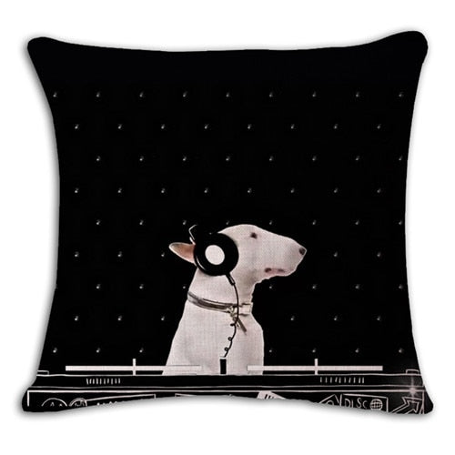 Square Bullterrier Cushion Covers  Pillow Cases