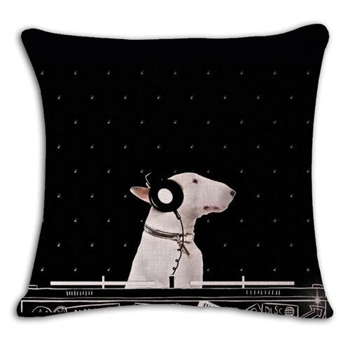 Bullterrier Cushion Covers Dog Pet Soft Material Pillow Cases