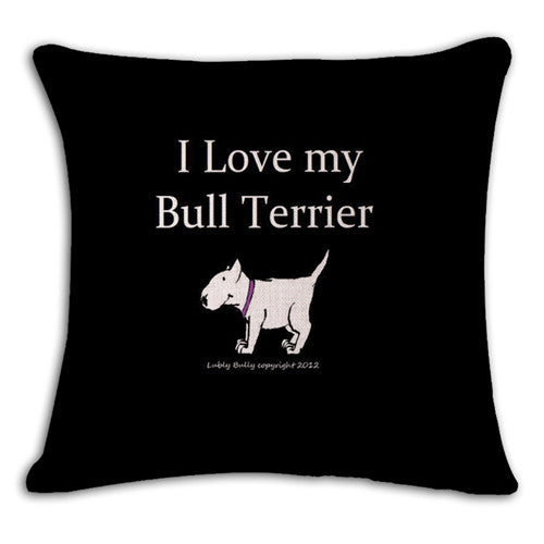 Square Bullterrier Cushion Covers  Pillow Cases