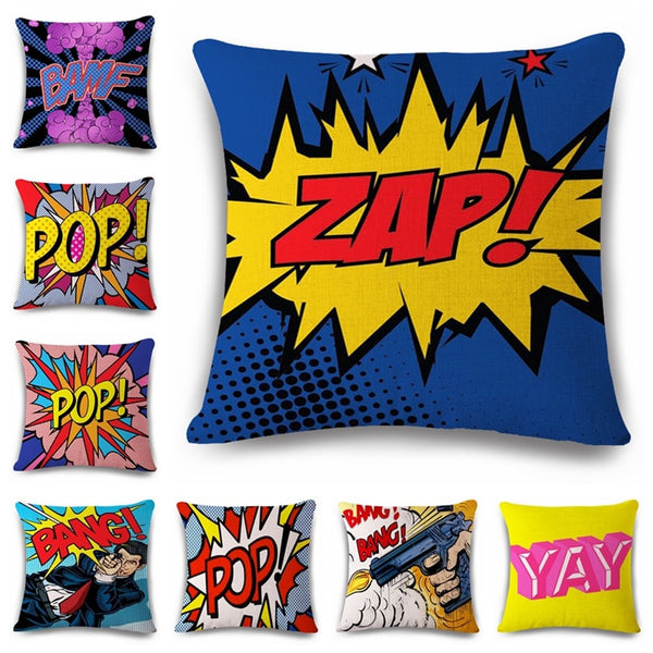 Color Graffiti Rock And Roll Style Cushion Covers