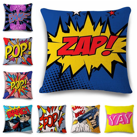 Color Graffiti Rock And Roll Style Cushion Covers