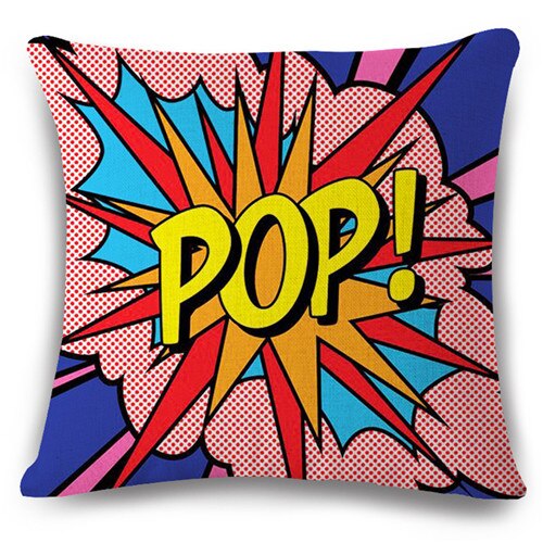 Color Graffiti Rock And Roll Style Cushion Covers