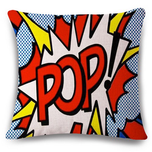 Color Graffiti Rock And Roll Style Cushion Covers