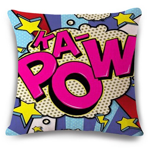 Color Graffiti Rock And Roll Style Cushion Covers