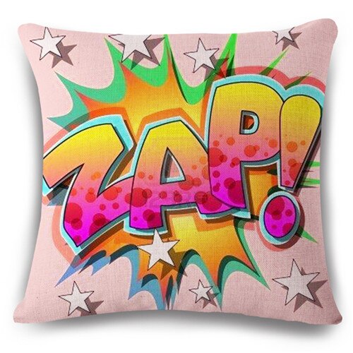 Color Graffiti Rock And Roll Style Cushion Covers