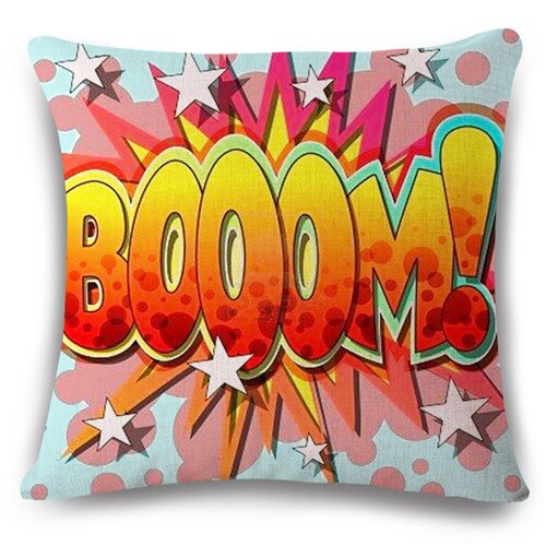 Color Graffiti Rock And Roll Style Cushion Covers