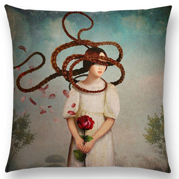 Elegant Lady Lovely Girl Cushion Cover