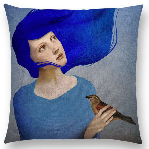 Elegant Lady Lovely Girl Cushion Cover