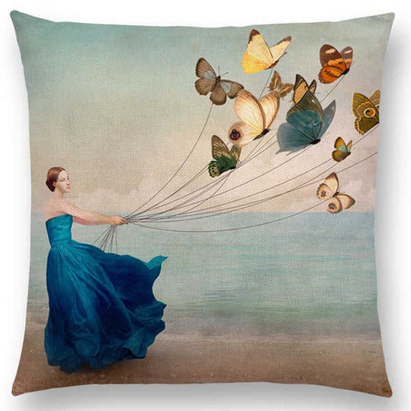 Elegant Lady Lovely Girl Cushion Cover