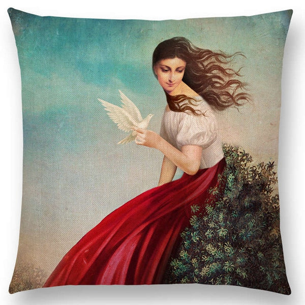 Elegant Lady Lovely Girl Cushion Cover