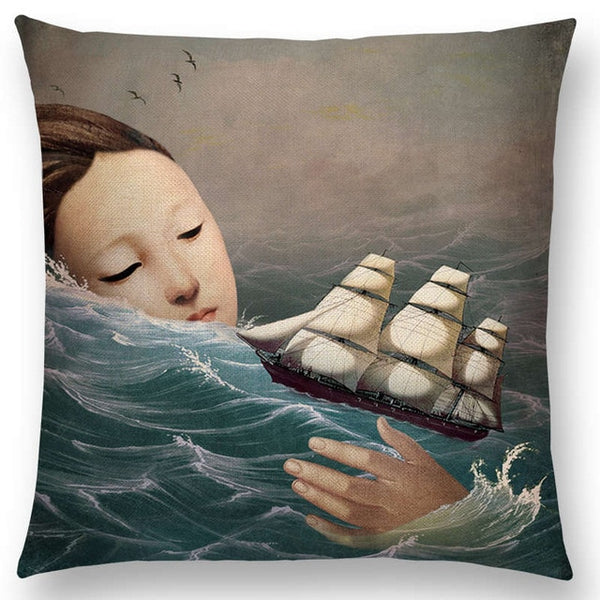 Elegant Lady Lovely Girl Cushion Cover