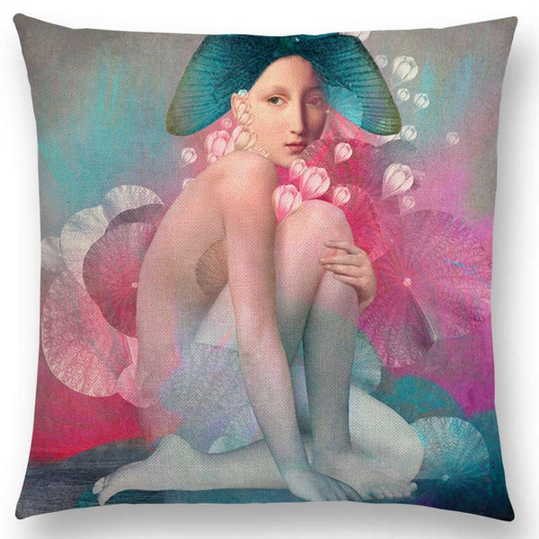 Elegant Lady Lovely Girl Cushion Cover