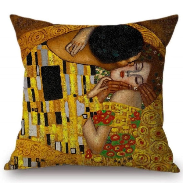 Gold Luxury Decorative Oil Painting Home Decorative Pillow Case