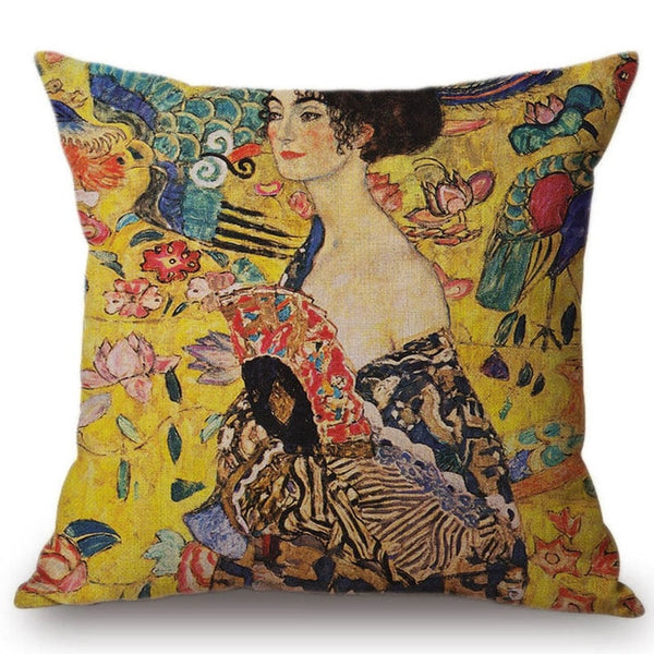 Gold Luxury Decorative Oil Painting Home Decorative Pillow Case