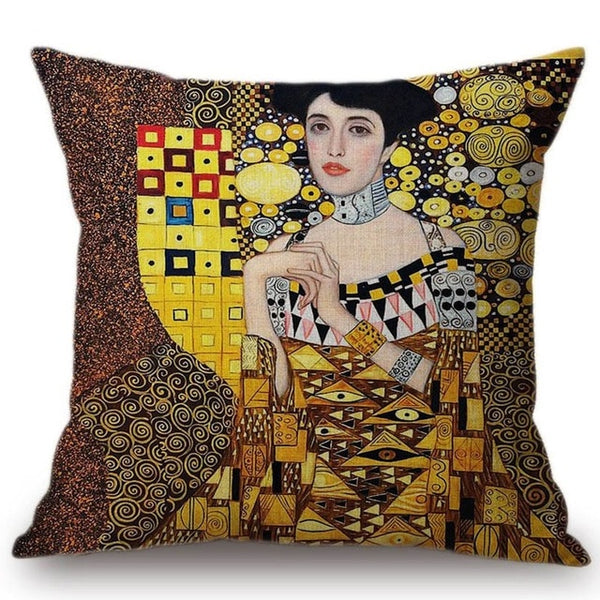 Gold Luxury Decorative Oil Painting Home Decorative Pillow Case