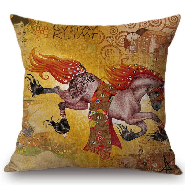 Gold Luxury Decorative Oil Painting Home Decorative Pillow Case