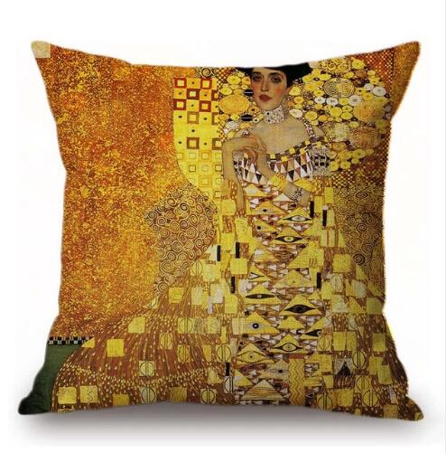 Gold Luxury Decorative Oil Painting Home Decorative Pillow Case