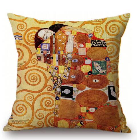Gold Luxury Decorative Oil Painting Home Decorative Pillow Case
