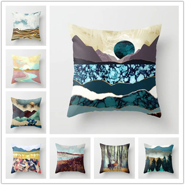 Mountain Peaks Sun Cushion Cover