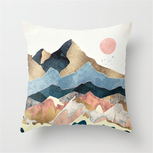 Mountain Peaks Sun Cushion Cover