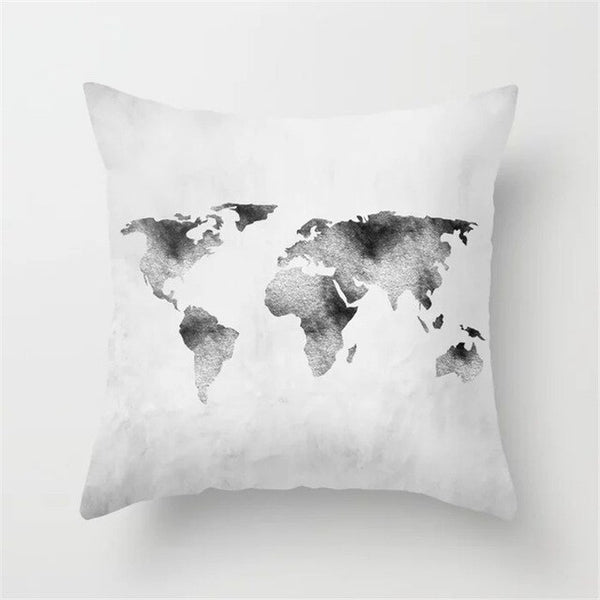Cover World Map Decorative Pillow Case