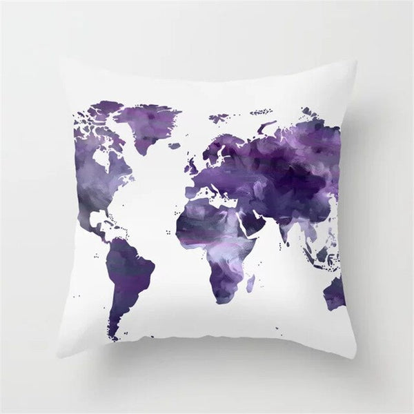 Cover World Map Decorative Pillow Case