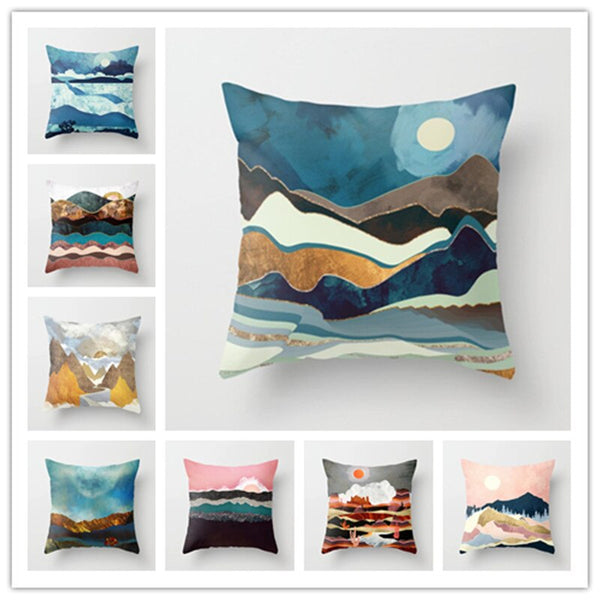 Mountain Peaks Sun Whale Cushion Cover