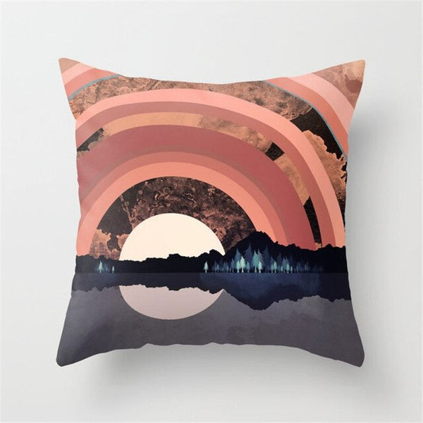 Mountain Peaks Sun Whale Cushion Cover