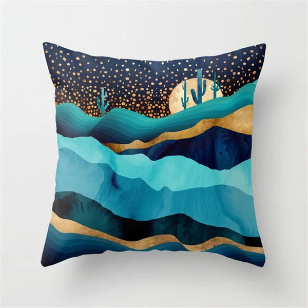 Mountain Peaks Sun Whale Cushion Cover